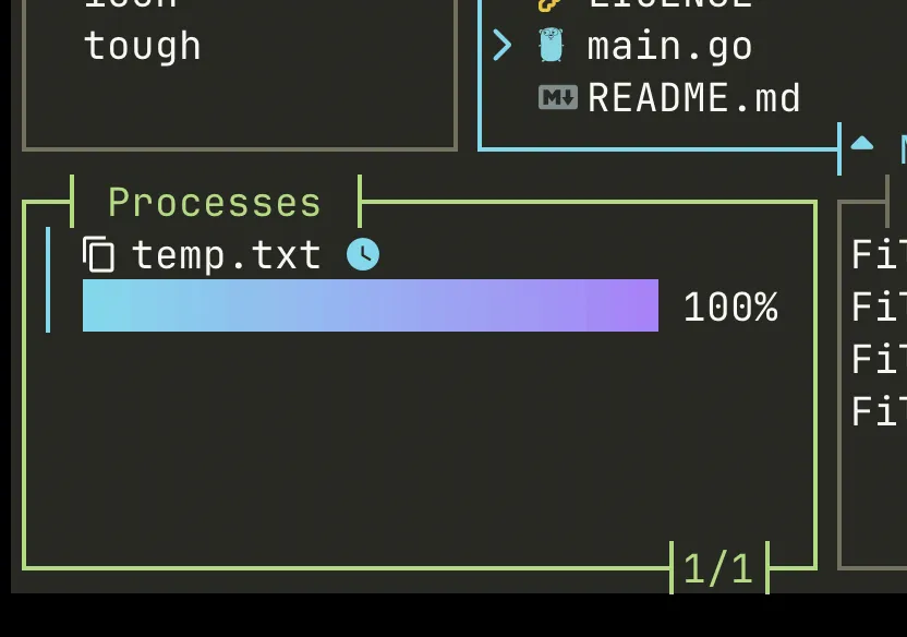 Processbar focused